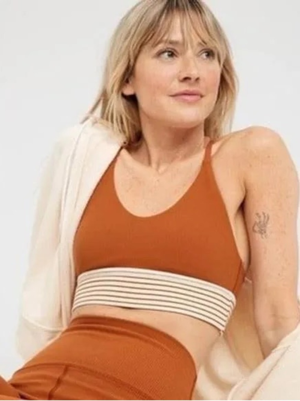 High-Waist Rust Leggings with Matching Strappy Crop Top offline by aerie